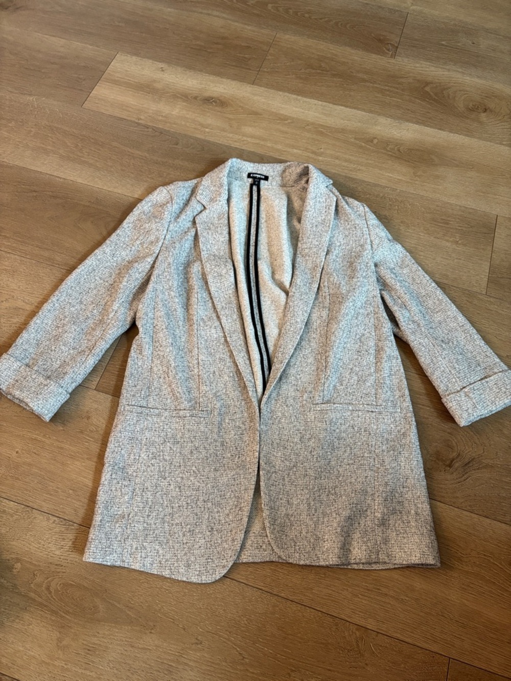 Express Light Gray Open-Front Women's Blazer